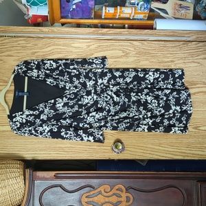 Chaps xl black and white dress. 3/4 sleeves